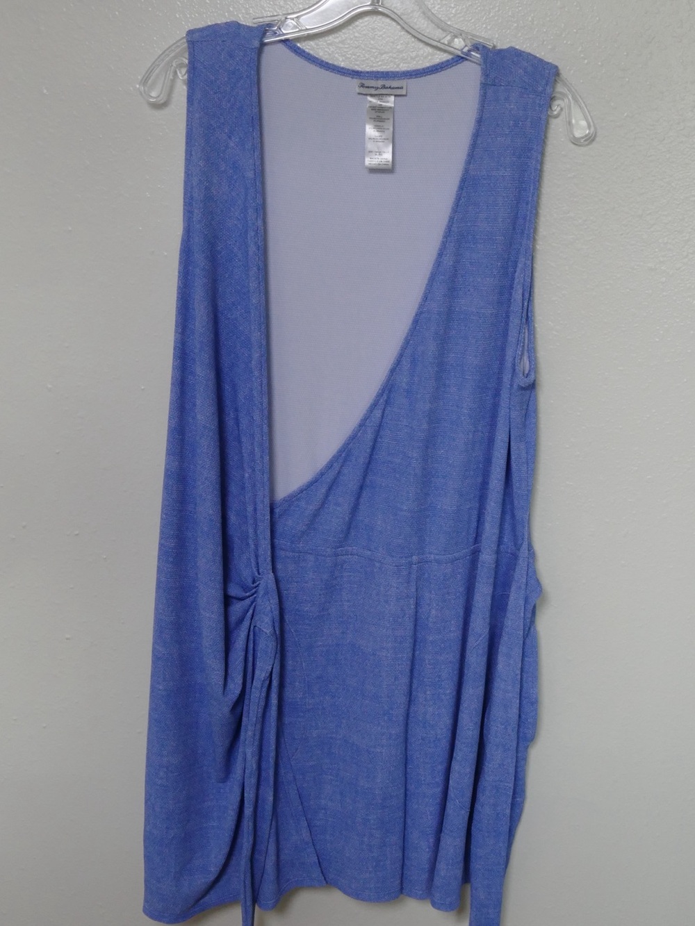 Tommy Bahama Island Cay Wrap Romper Blue Monday Heather UPF 50 Pockets Women’s - Picture 7 of 13